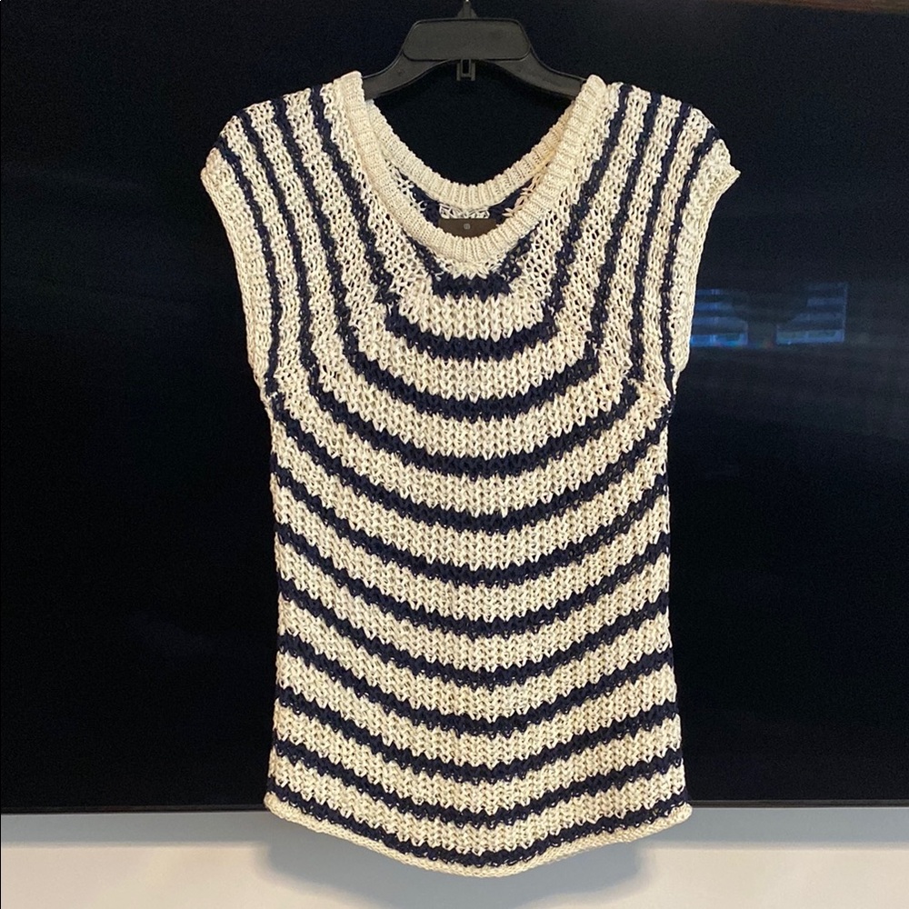 Striped Knit Sleeveless Top